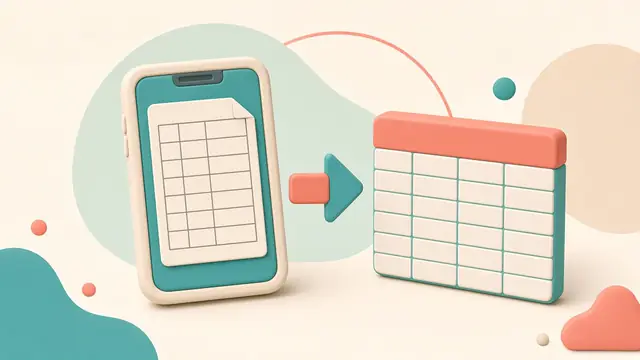 插画：手机里的表格截图变成一张电子表格